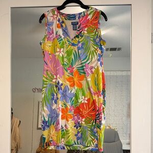 Caribbean Joe Tropical Floral Women's Swim Dress